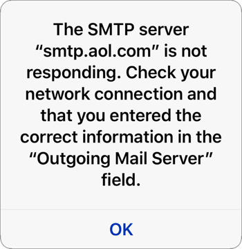 The SMTP Server is not responding
