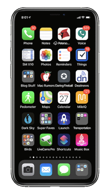 iPhone home screens, sorted any which way