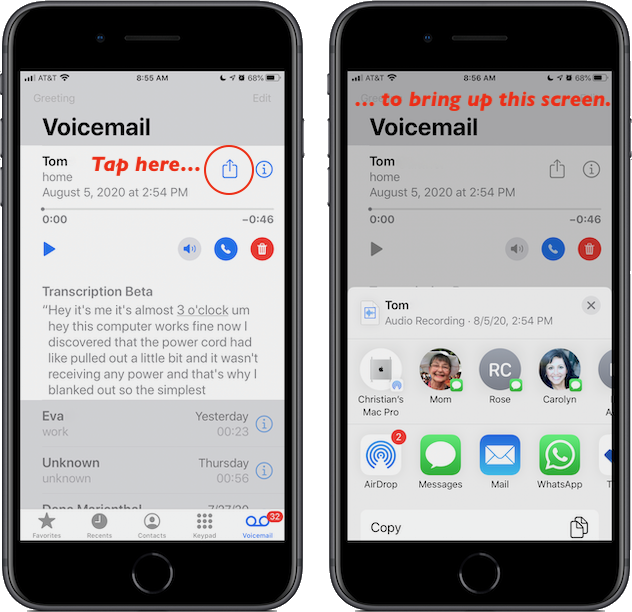 How to forward a voicemail from your iPhone