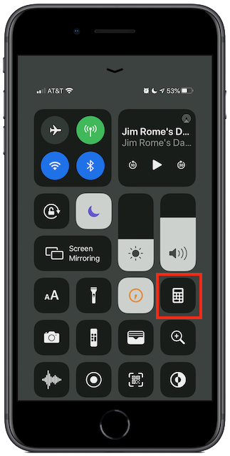 Put the Calculator into the Control Center for easy access