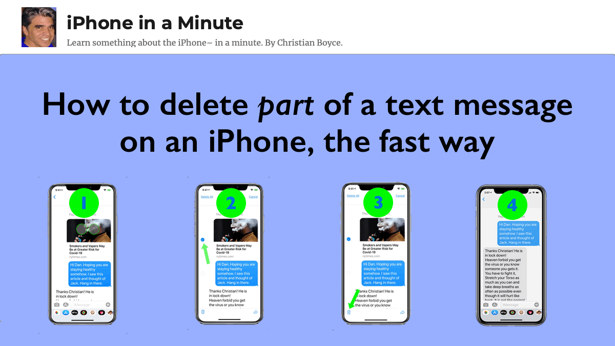 How to delete part of a text message on an iPhone, the fast way